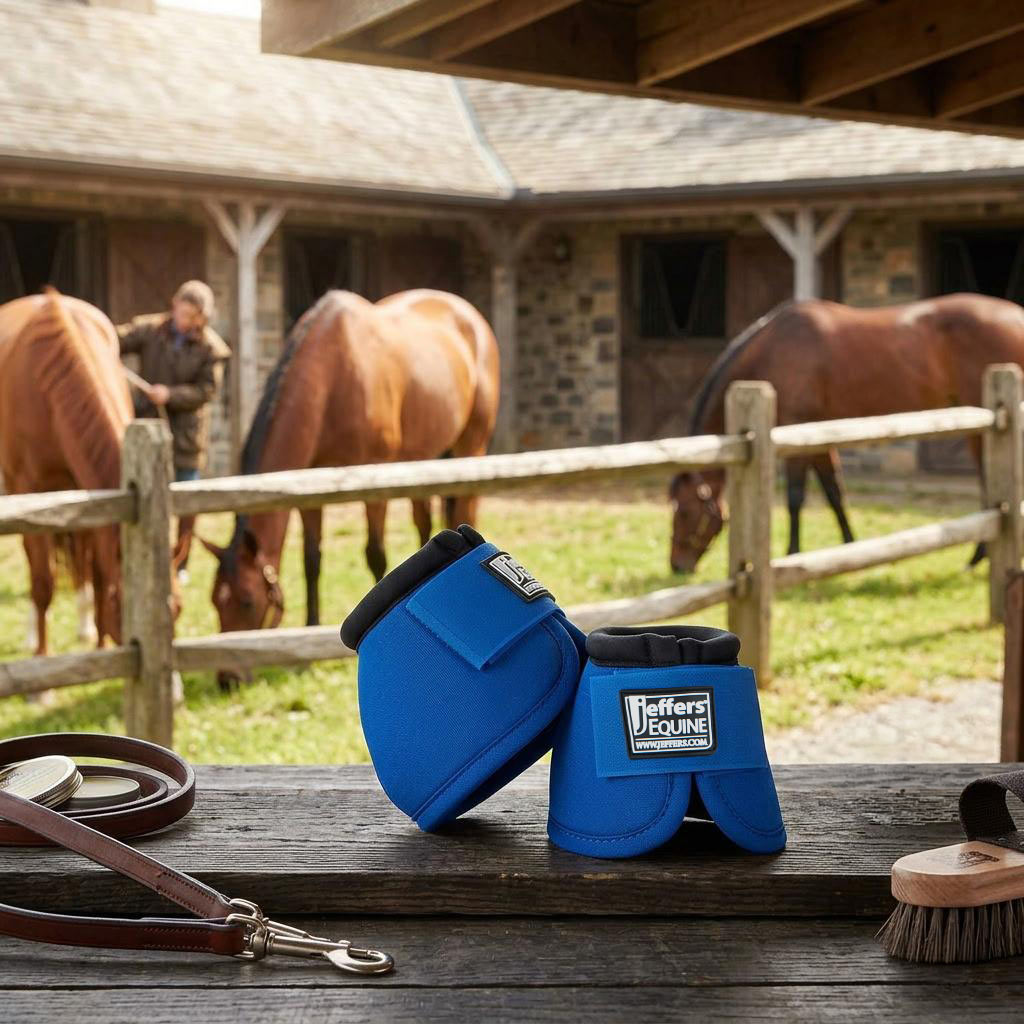 Jeffers No-Turn Bell Boots for Horses, Solid Colors, 2 ct
