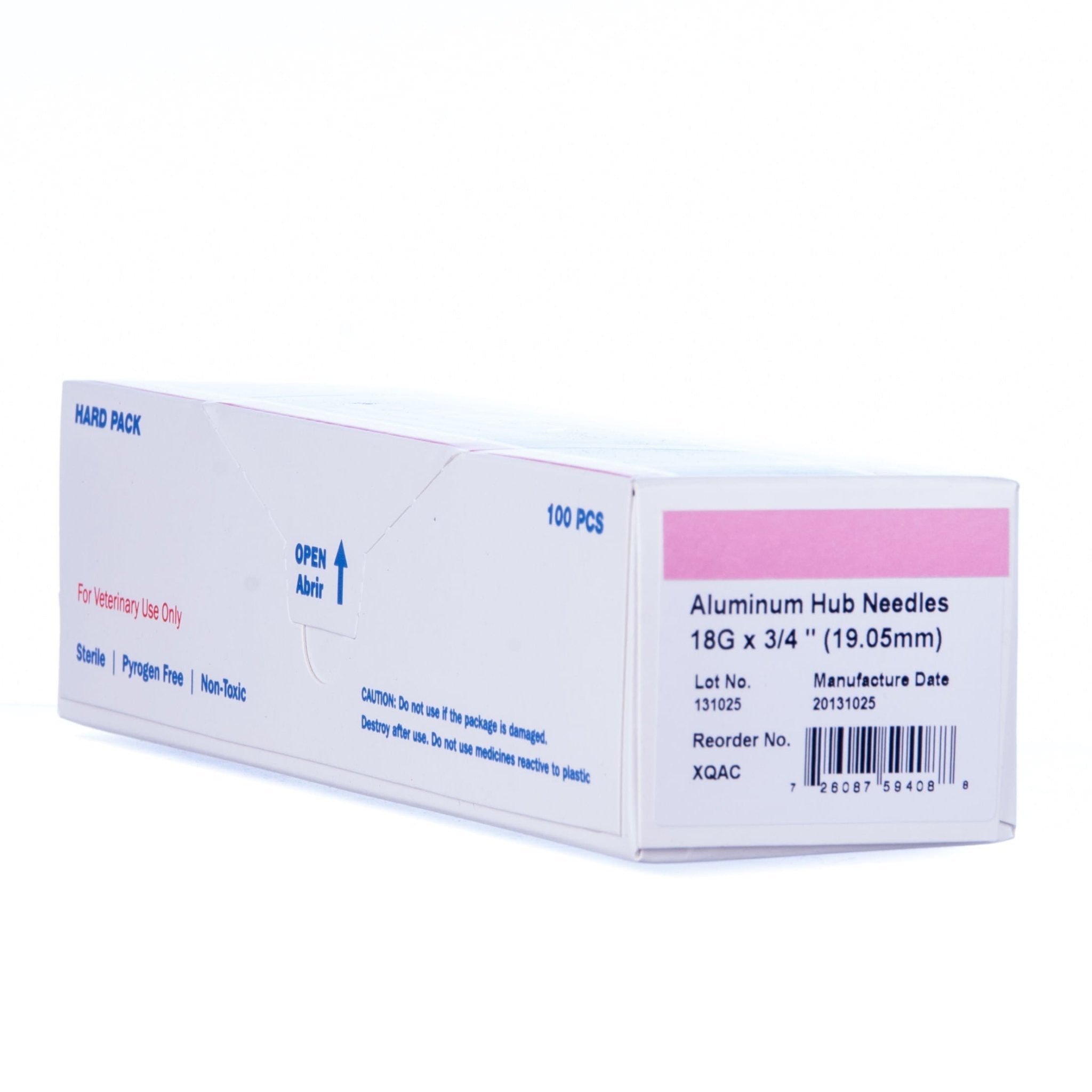 Jeffers Aluminum Hub Needles, Box of 100