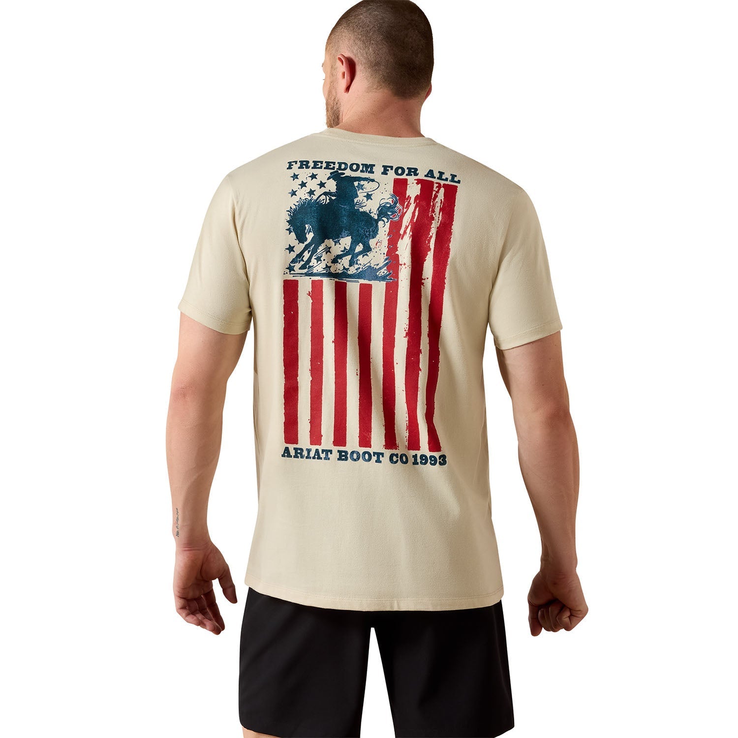 Ariat Mens Classic Fit Short Sleeve Shirt, Patriotic Freedom Western Graphic Tee