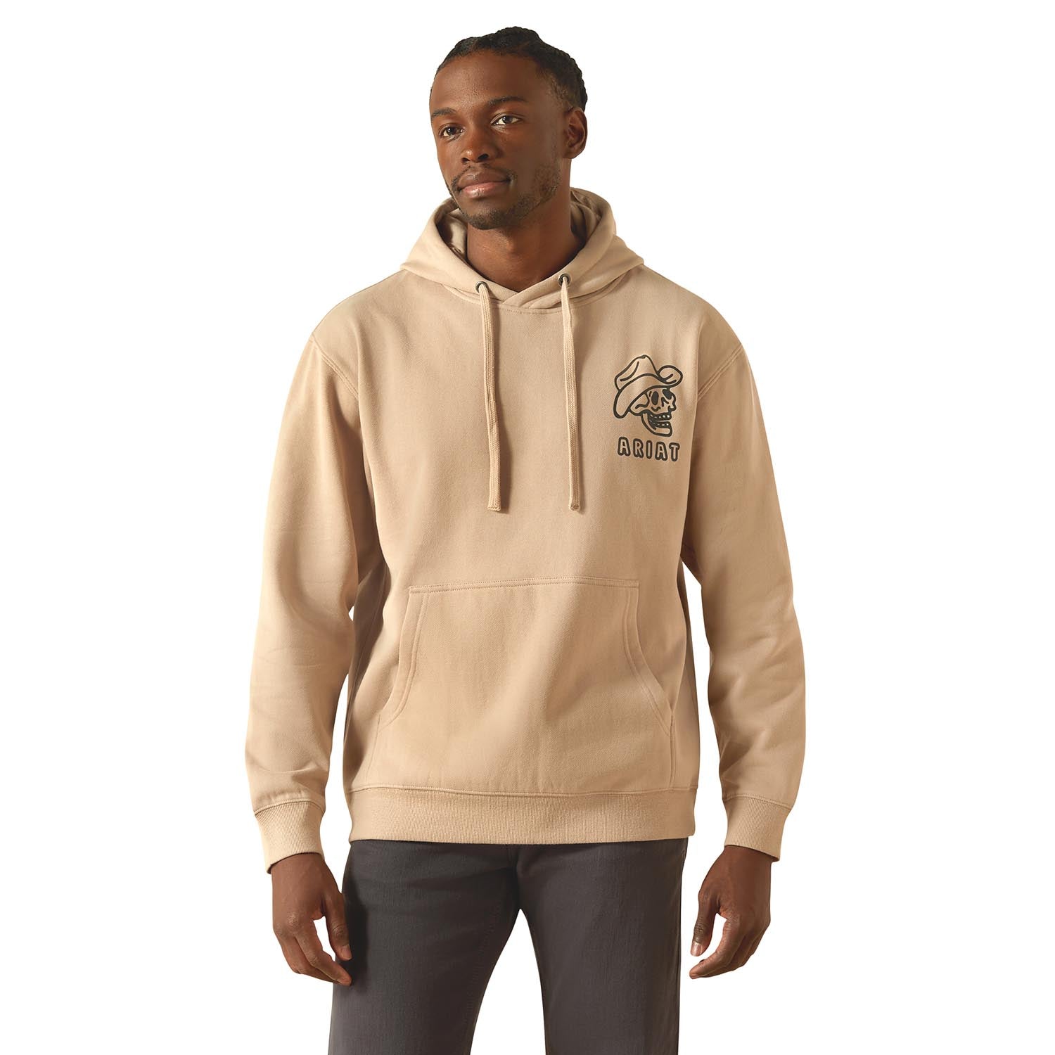 Ariat Mens Drinking Buddies Graphic Hoodie – Relaxed Fit Brushed Fleece Pullover