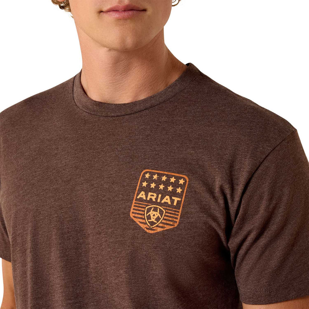 Ariat Mens Patriotic Badge Short Sleeve Shirt, 100% Cotton Unisex Top
