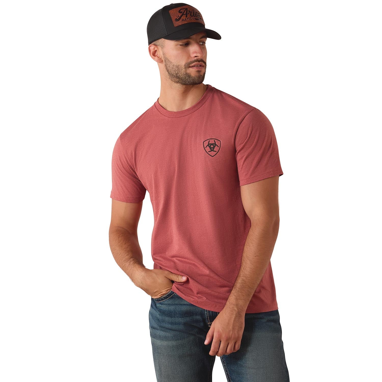Ariat Mens Short Sleeve Shirt, Banner Badge Western Graphic Tee