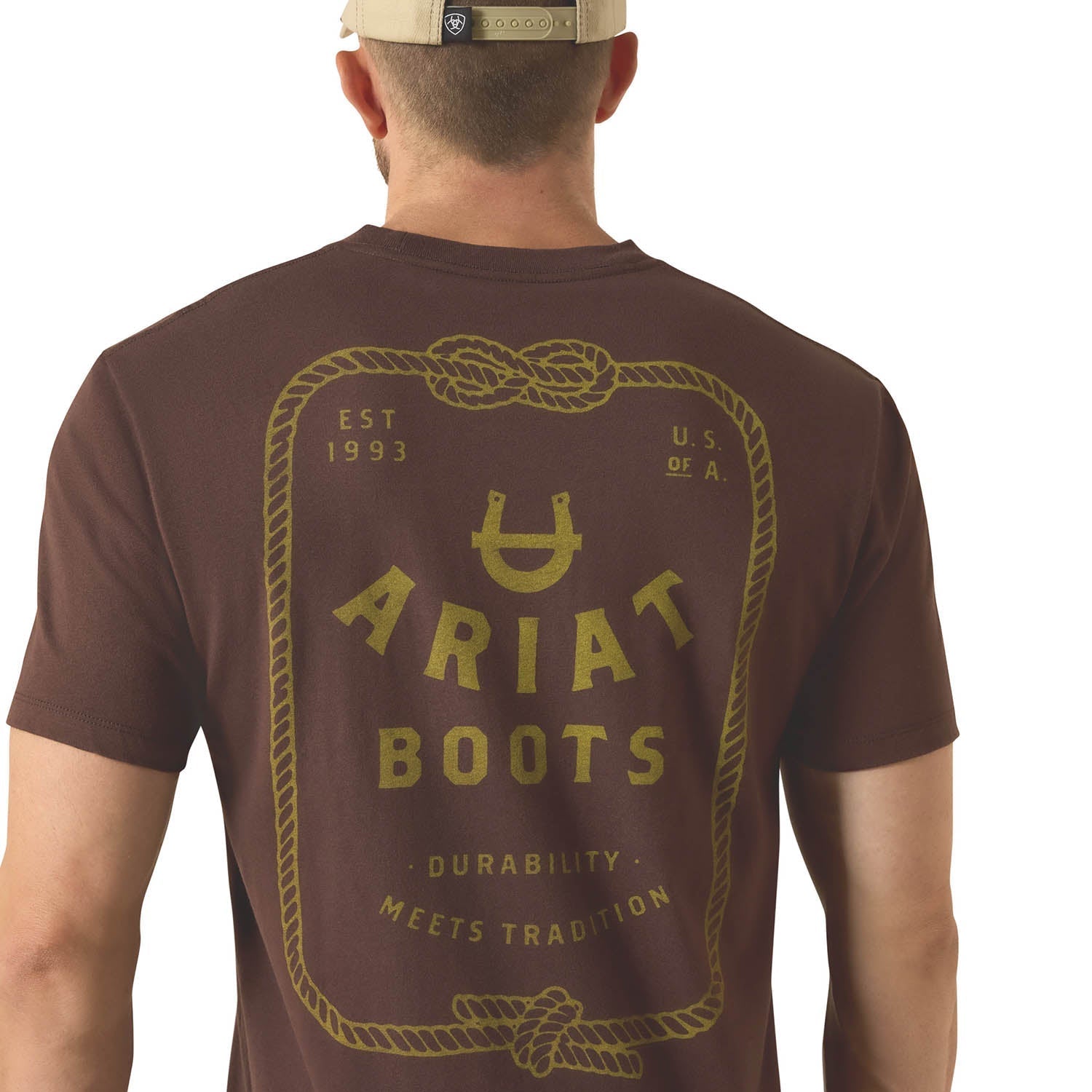 Ariat Mens Short Sleeve Shirt, Ropes & Boots Western Graphic Tee