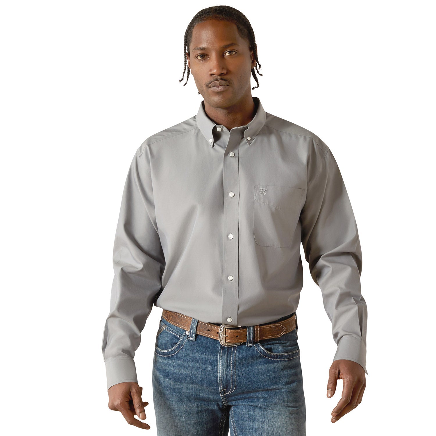 Ariat Mens Wrinkle Free Solid Classic Fit Long Sleeve Shirt