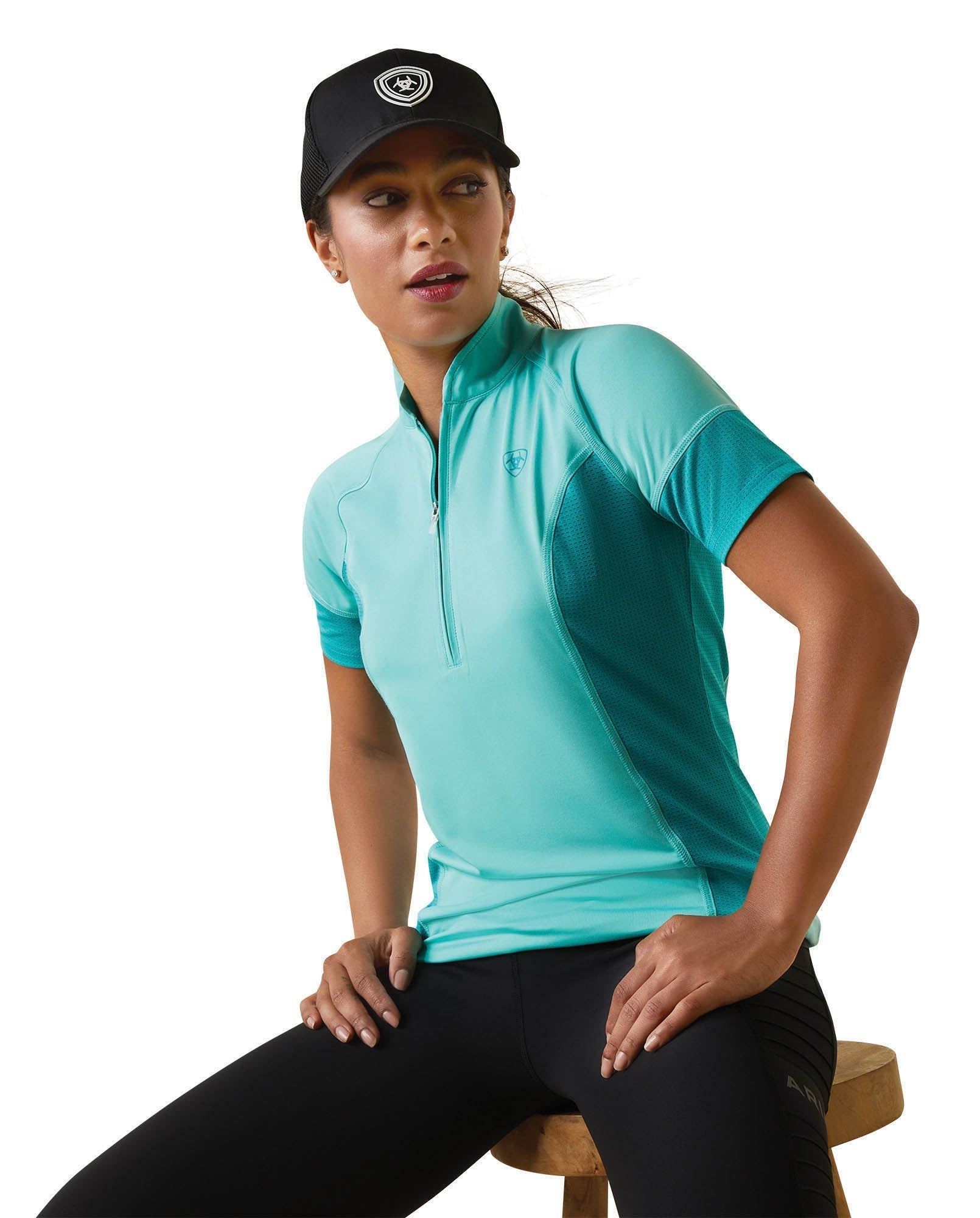Ariat Women’s Cambria Jersey 1/4 Zip Baselayer – Lightweight Riding Shirt with UPF 50+