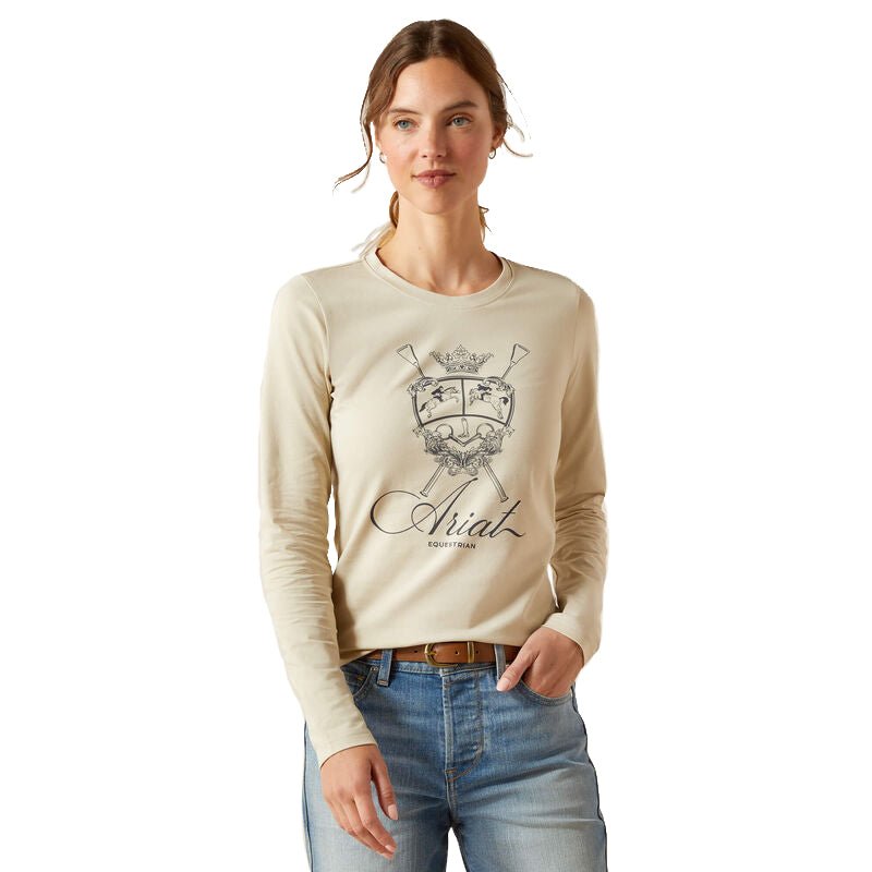 Ariat Women's Ritzy Logo Long Sleeve Tee – Organic Cotton, Stretch, Equestrian Style