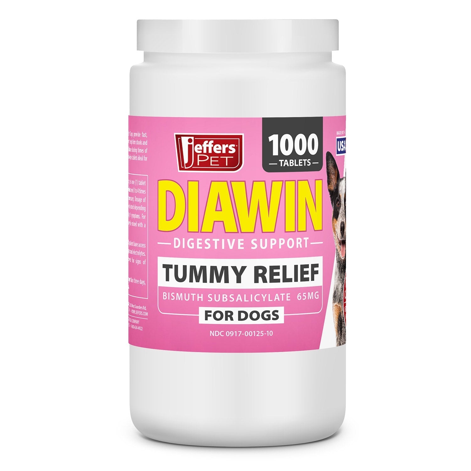 Jeffers Diawin Digestive Support for Dogs - Bismuth Tummy Relief for Diarrhea