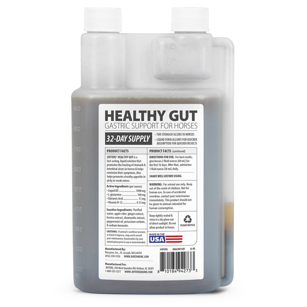 Jeffers Healthy Gut Gastric Support Liquid Supplement for Horses