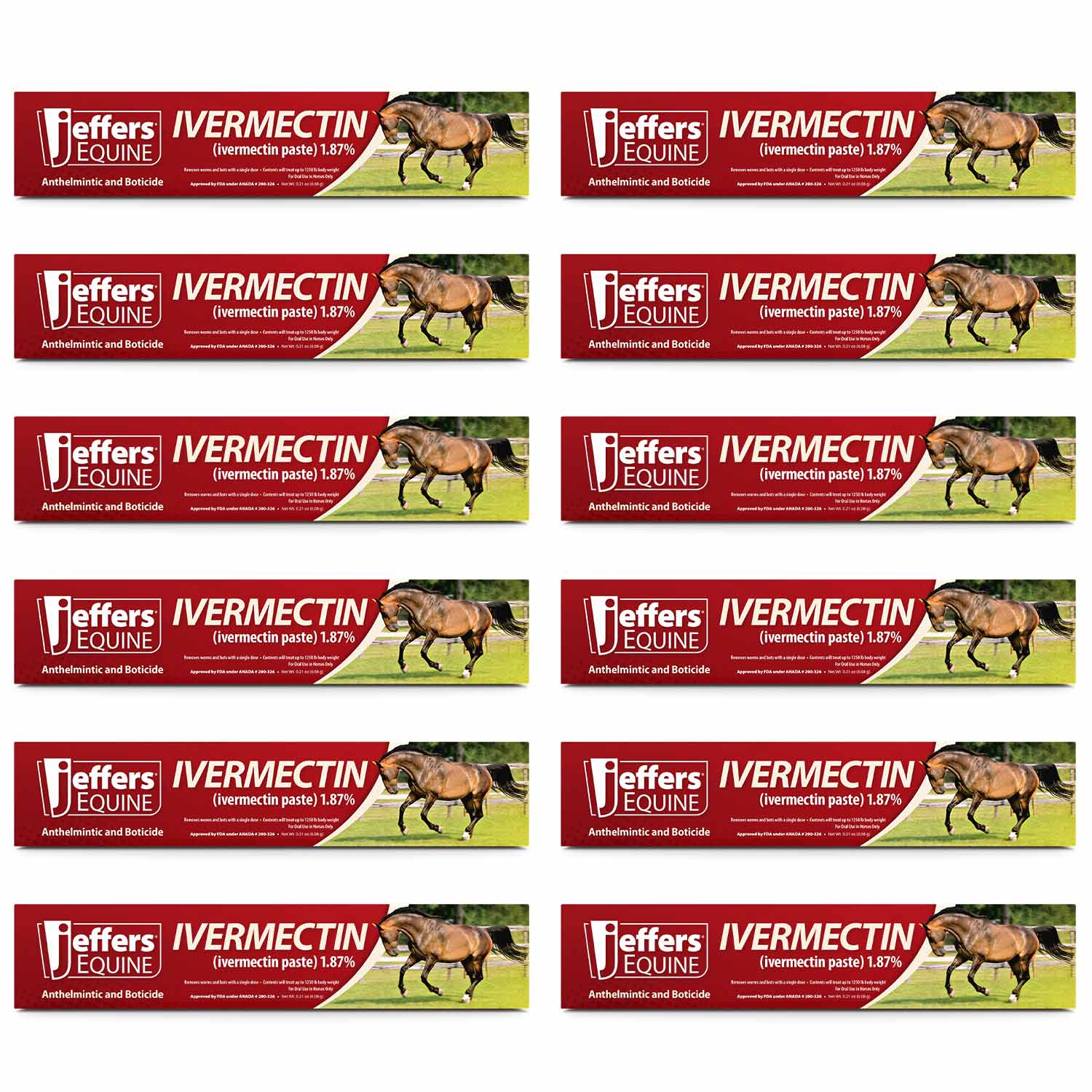 Jeffers Ivermectin Horse Dewormer Gel, Apple Flavored