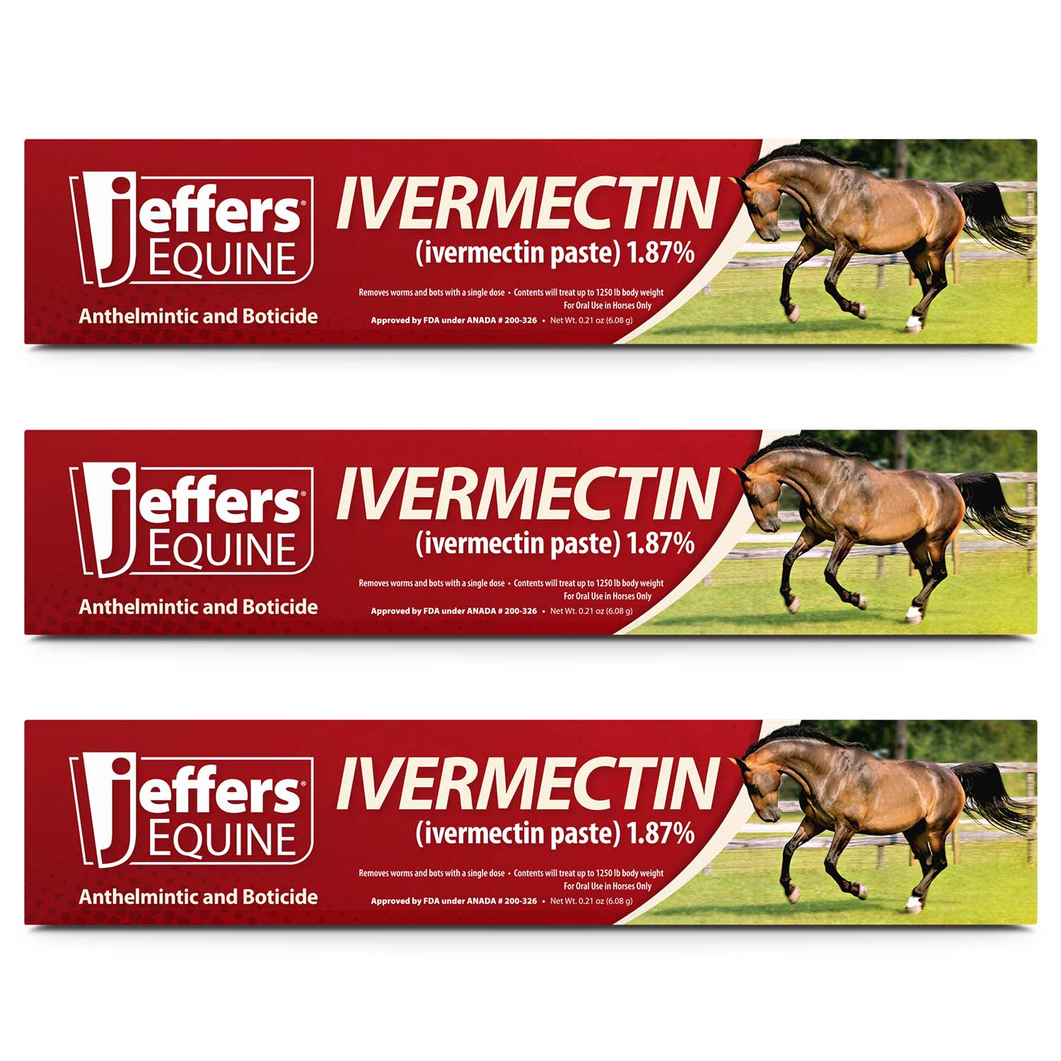 Jeffers Ivermectin Horse Dewormer Gel, Apple Flavored