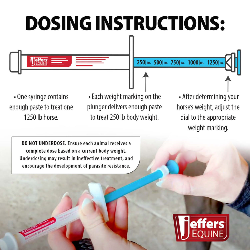 Jeffers Ivermectin Horse Dewormer Gel, Apple Flavored