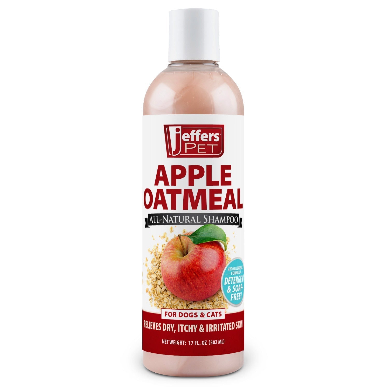Jeffers Pet Apple Oatmeal All-Natural Hypoallergenic Dry Skin Shampoo for Dogs and Cats