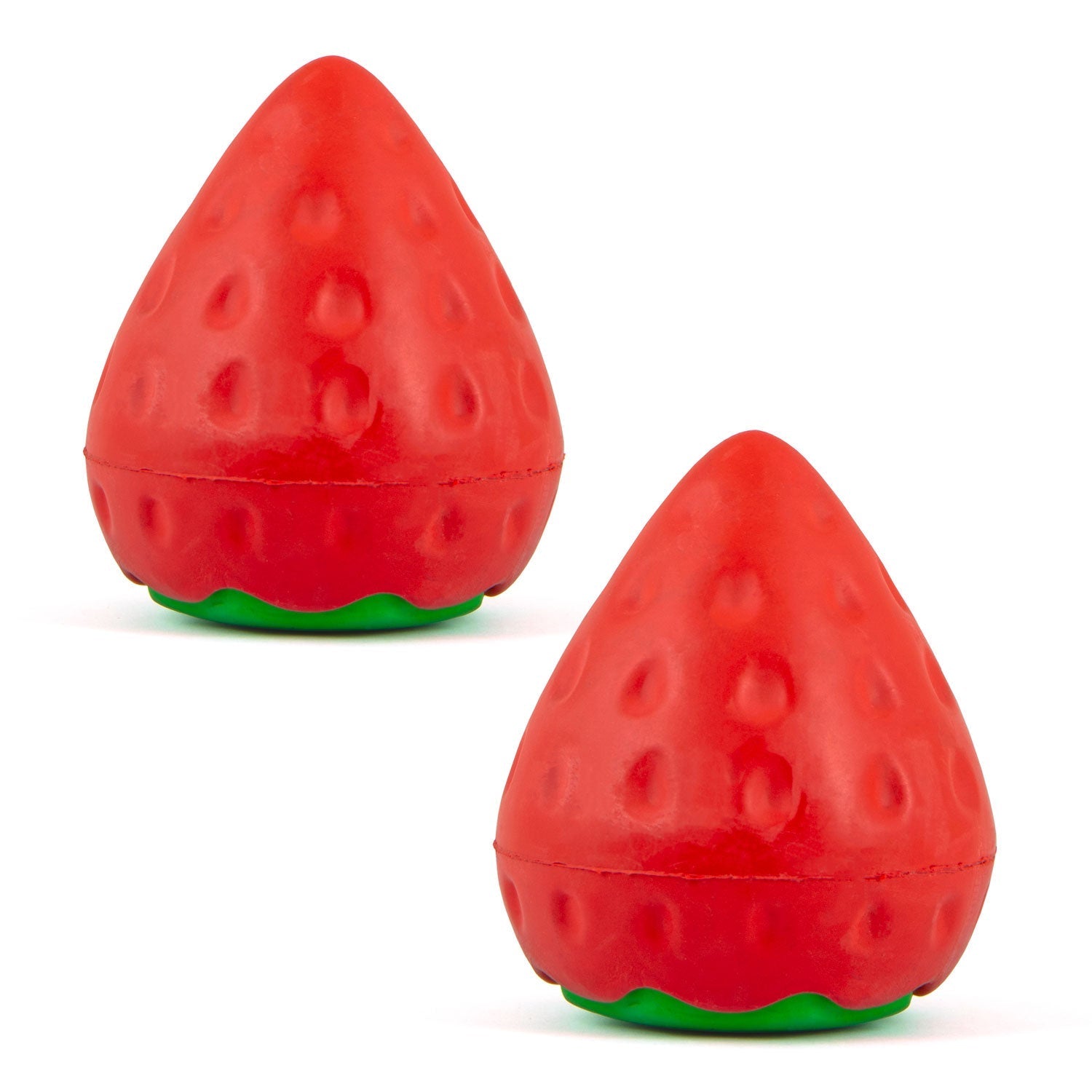 Jeffers Squeaky Strawberry Natural Rubber Dog Dental Chew Toy with Squeaker & Vanilla Scent for Medium Chewers