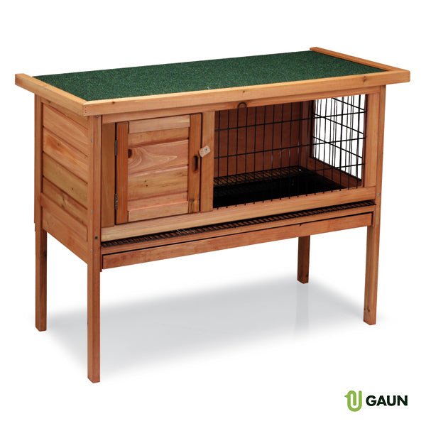 Malta Wooden Rabbit Hutch with Raised Design, Waterproof Folding Roof, Outdoor Bunny House