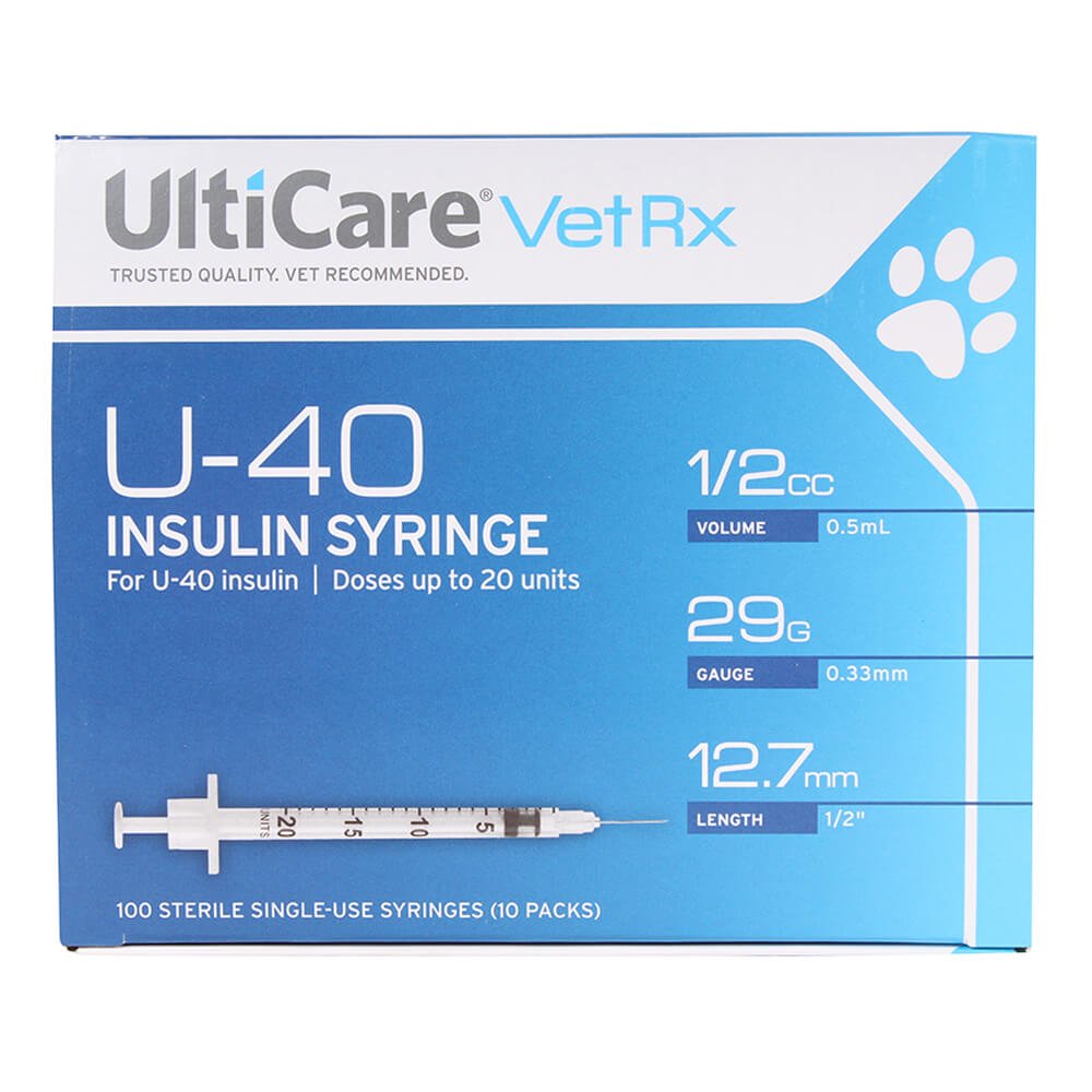UltiCare U-40 Insulin Syringes, 29ga x ½", Box of 100 ct
